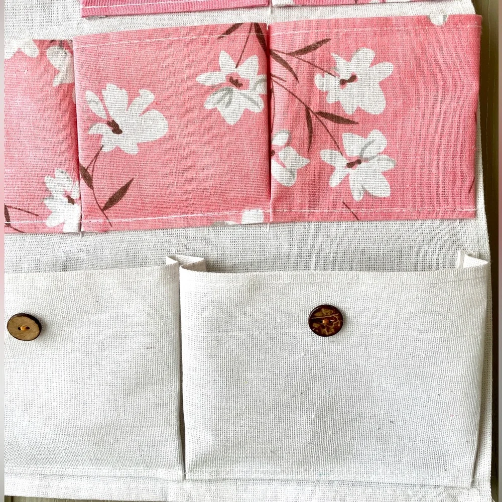 Pink and White Hanging Wall Organizer